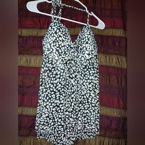 Merona Swim Tank Top - LG - Animal print
